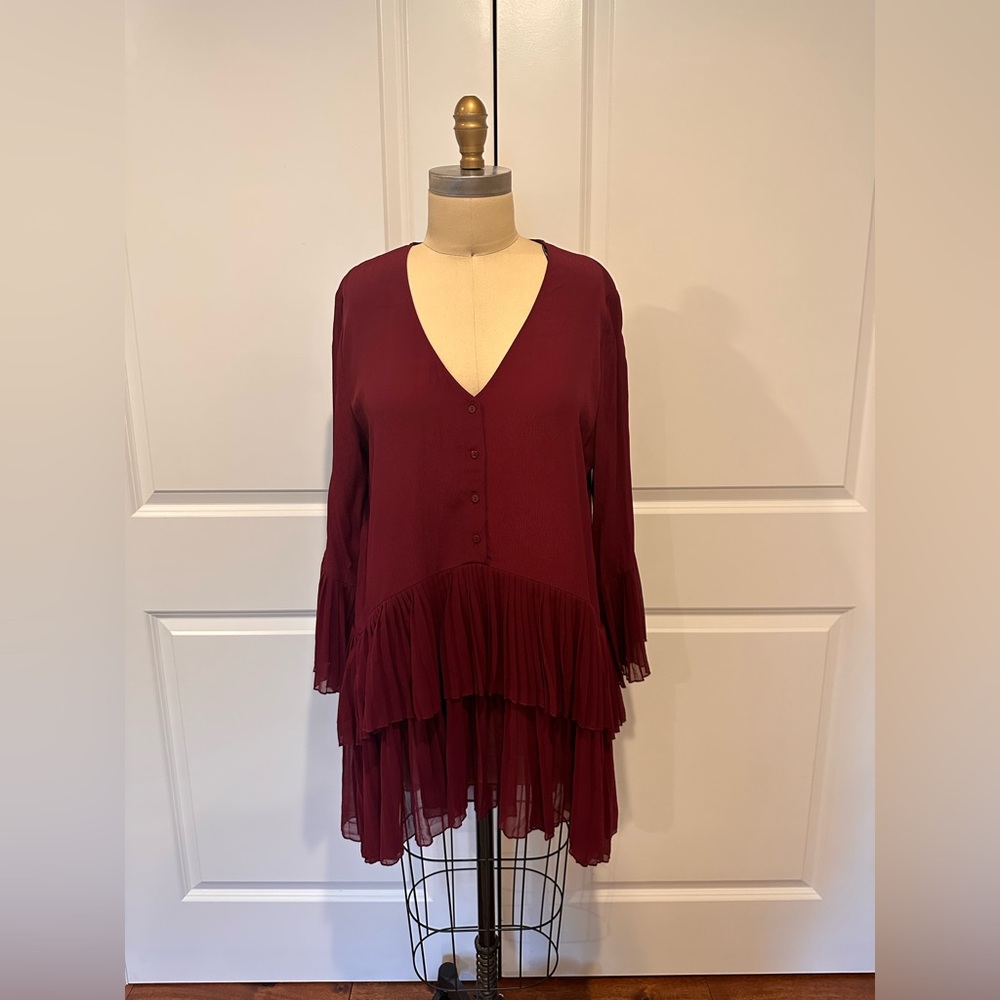 NWT - zara ruffle tunic blouse